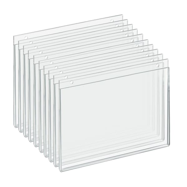 Clear Acrylic Wall Hanging Frame 11" Wide x 8.5'' High- Horizontal/Landscape, 10-Pack